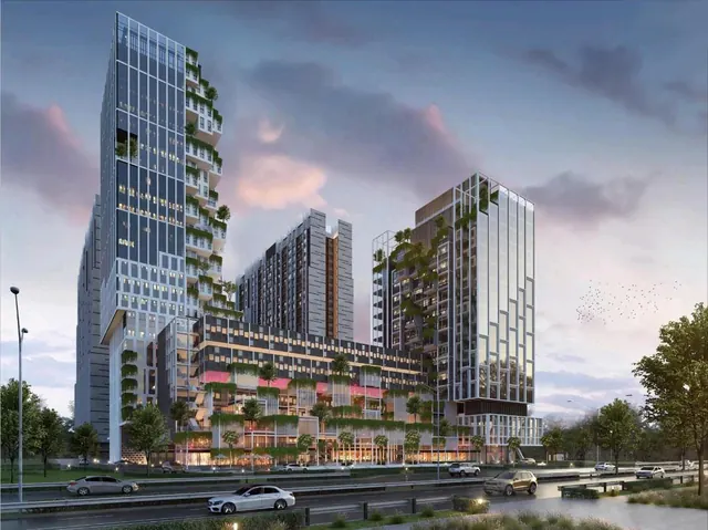 A-SOHO BDO render with planted terraces stepping up the facade.
