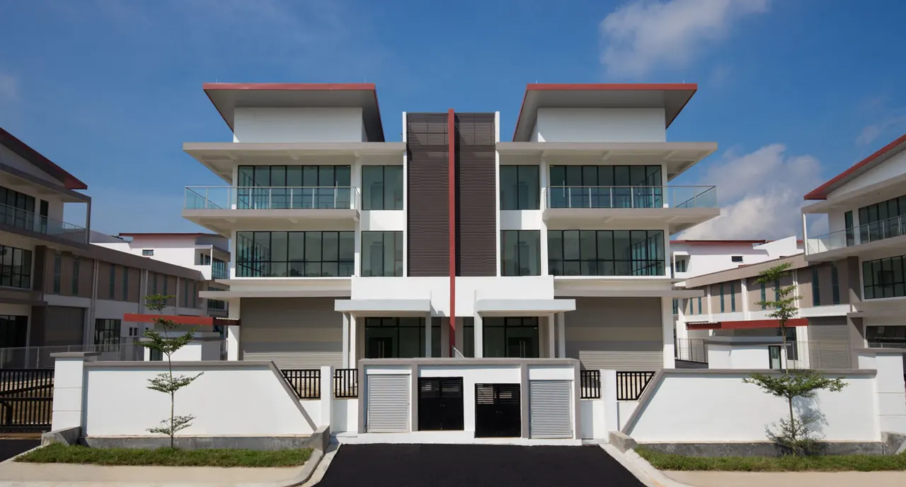 Render of Senibong 88 factory frontages.